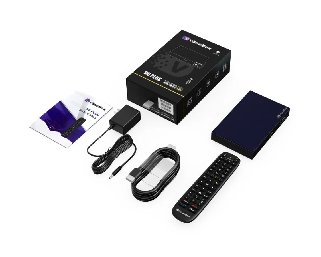 2026 New Vsee V6 Plus Smart TV Box 4GB RAM, 64GB Storage Gift Bundle Supports HD Playback
