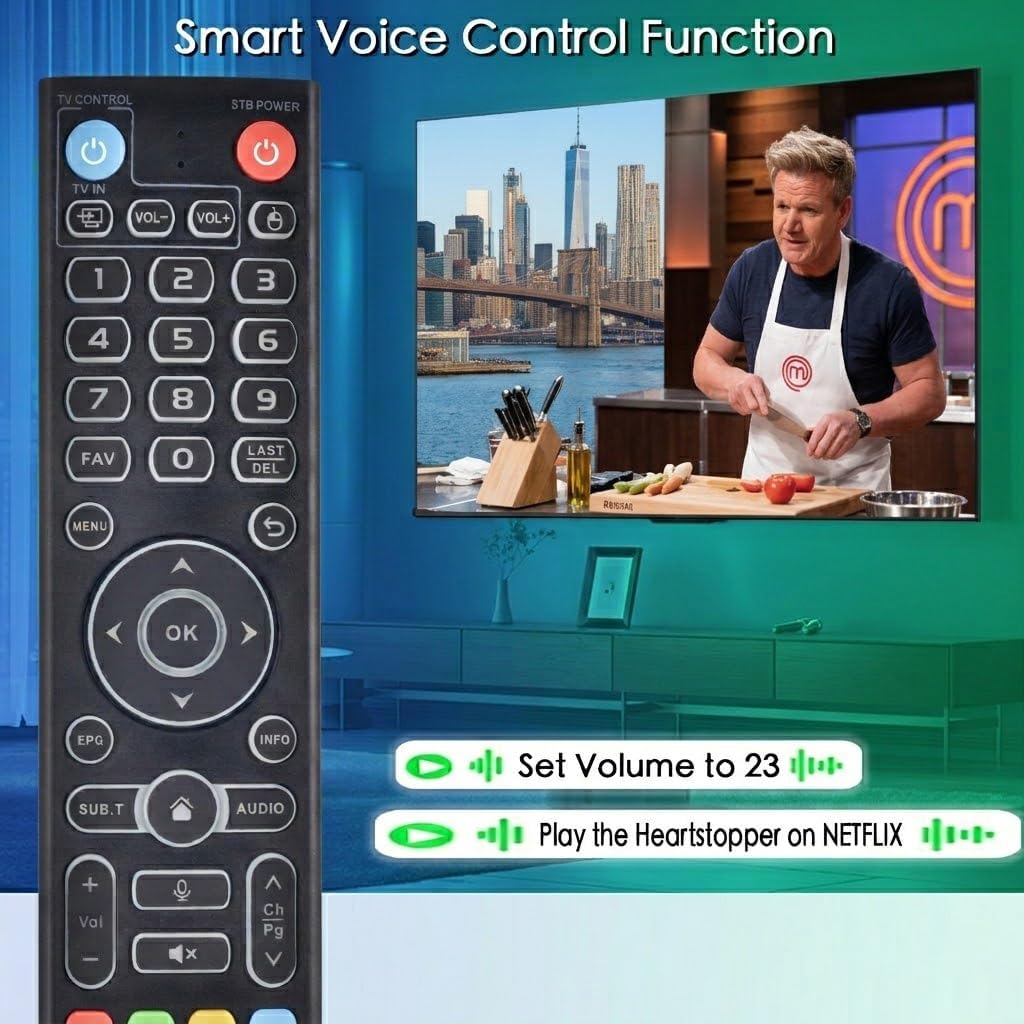 Replacement Voice Remote for vSeeBox V3 Pro,Control Compatible with V5 Pro / V3 Plus/V3/ V2 /V1 Max/Elite/Max
