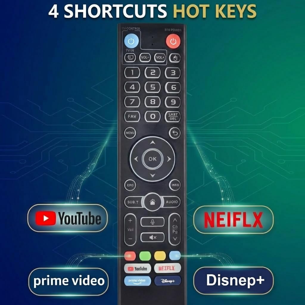 Replacement Voice Remote for vSeeBox V3 Pro,Control Compatible with V5 Pro / V3 Plus/V3/ V2 /V1 Max/Elite/Max