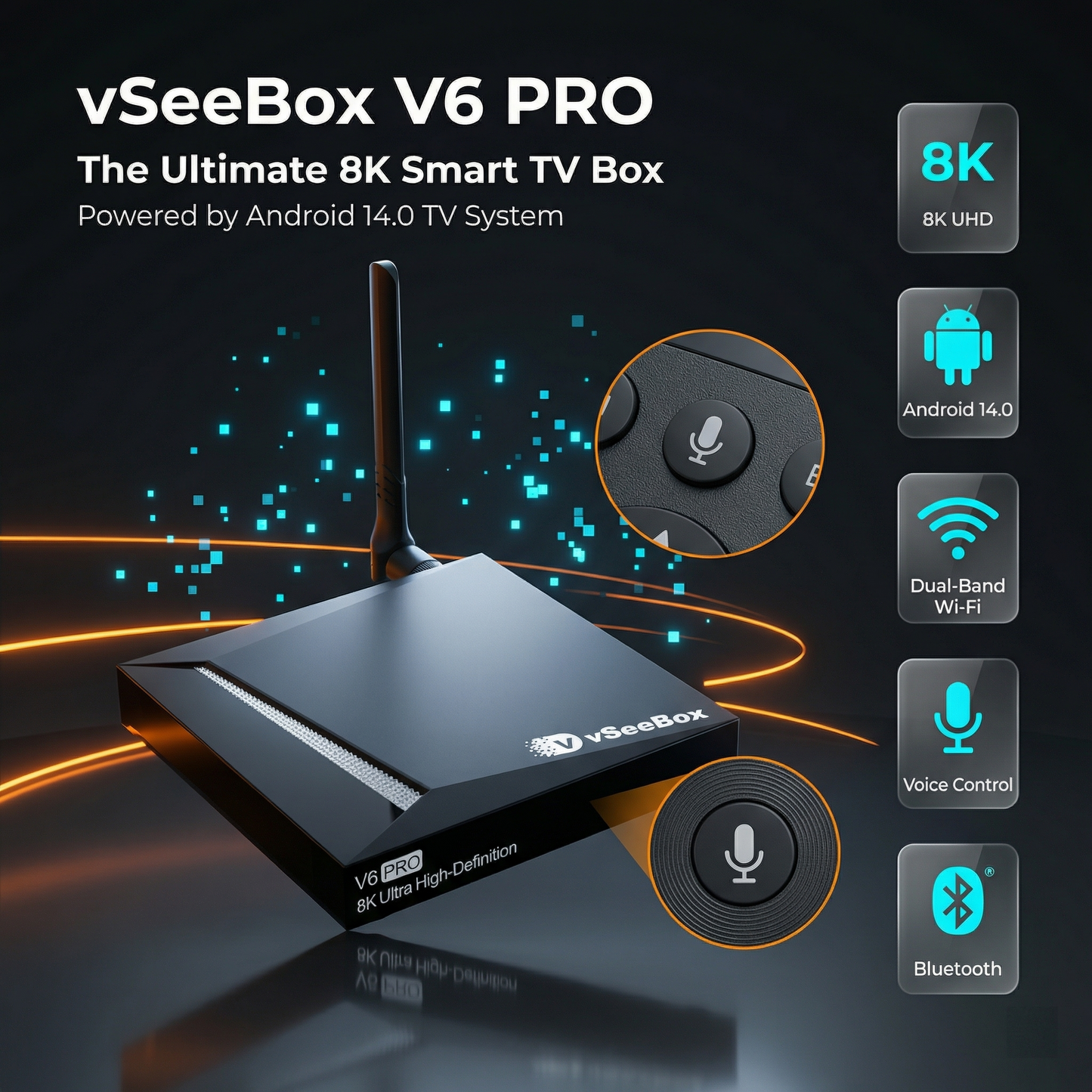 New 2026 vSeeBox V6 pro Voice Control 8K HD Easy Setup