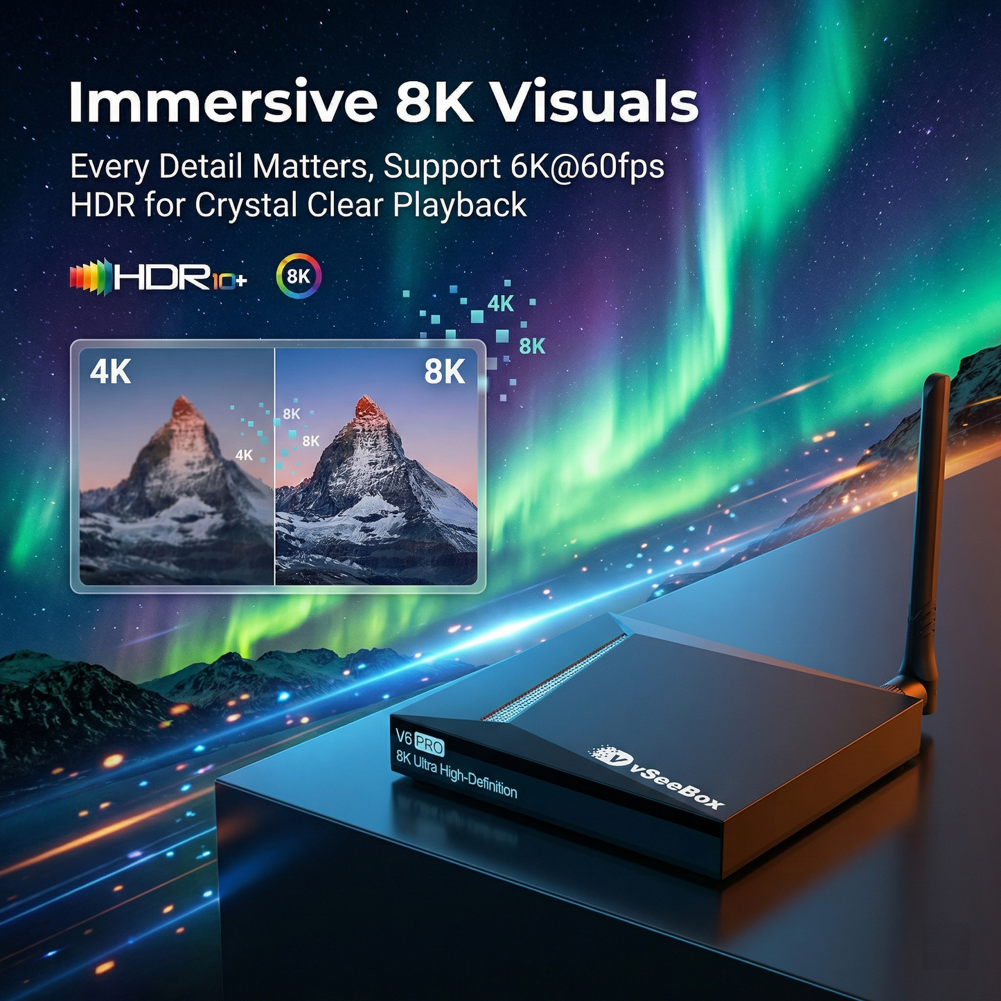 New 2026 vSeeBox V6 pro Voice Control 8K HD Easy Setup