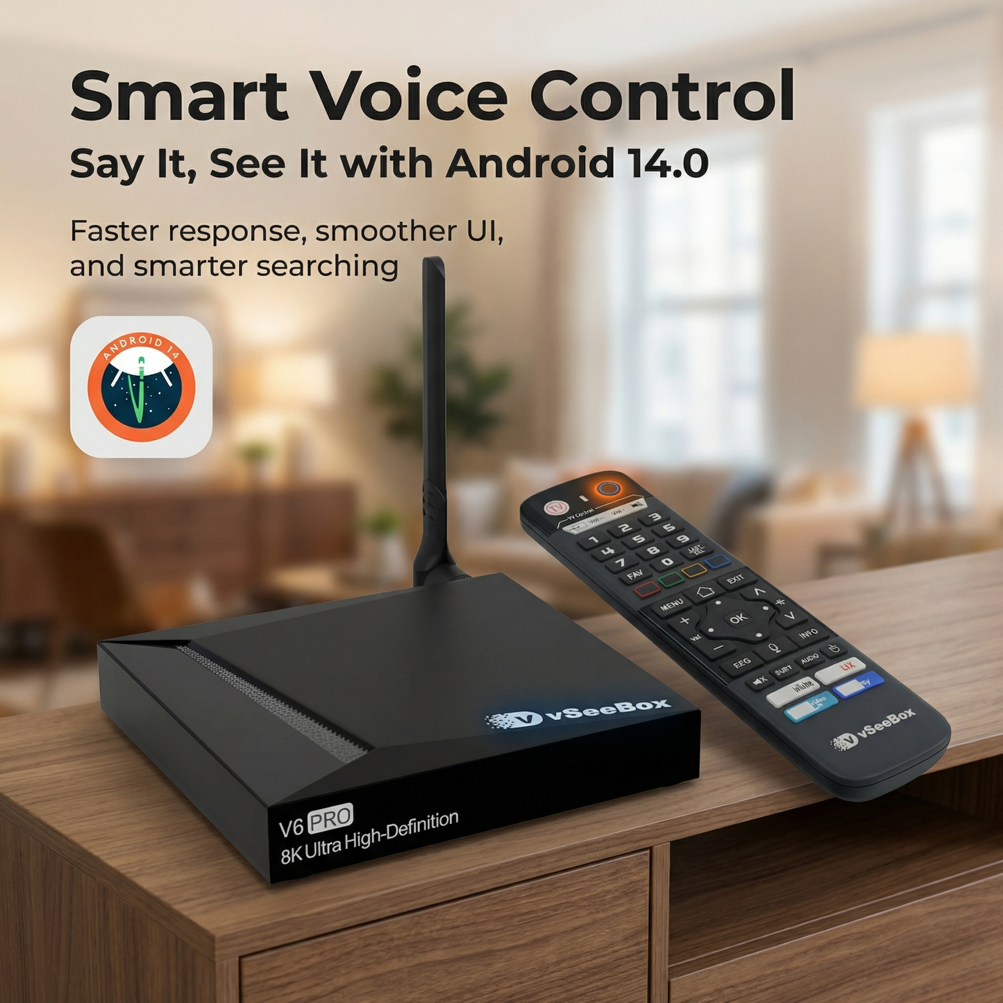 New 2026 vSeeBox V6 pro Voice Control 8K HD Easy Setup